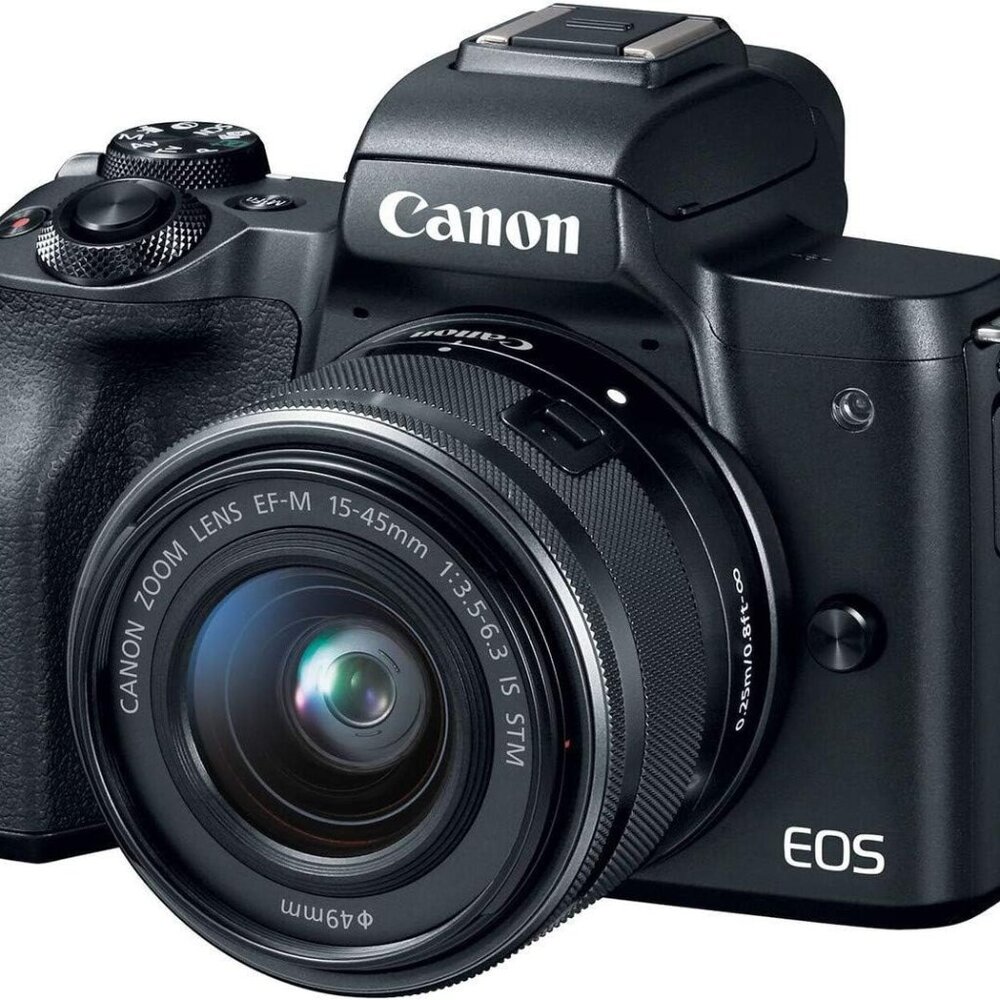 Canon EOS M50 Mirrorless Vlogging Camera Kit with EF-M 15-45mm Lens, Black